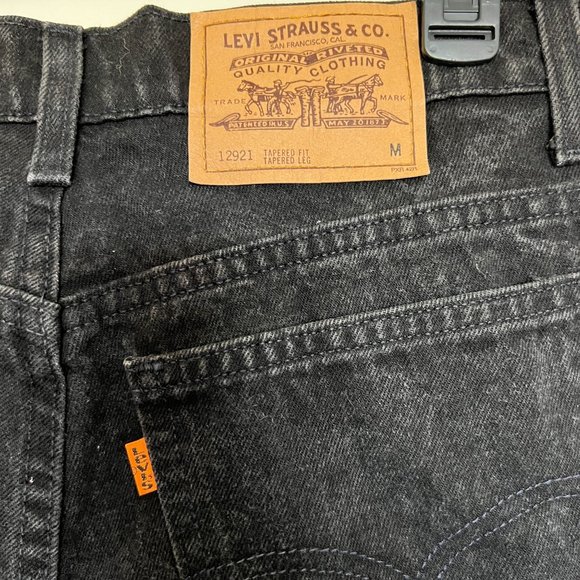 Vintage Levi's Orange Tab Black Faded Tapered High Rise 100% Cotton‎ Mom Jeans - Picture 5 of 6